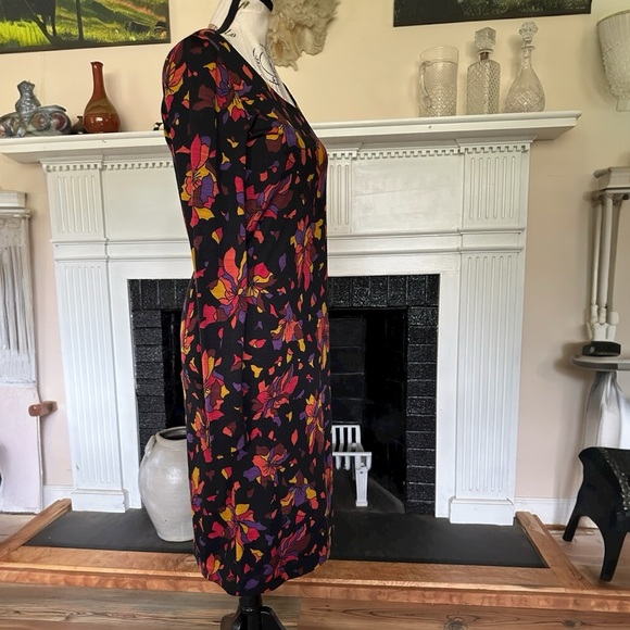 VTG Angela Missoni Wool Floral Long Sleeve Dress Italy Sustainable Flawed Gem S - Picture 4 of 14